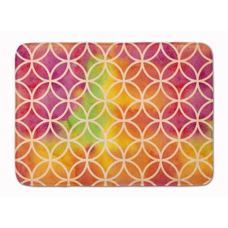 Carolines Treasures Watercolor Rainbow Geometric Circles Machine Washable Memory Foam Mat BB7515RUG